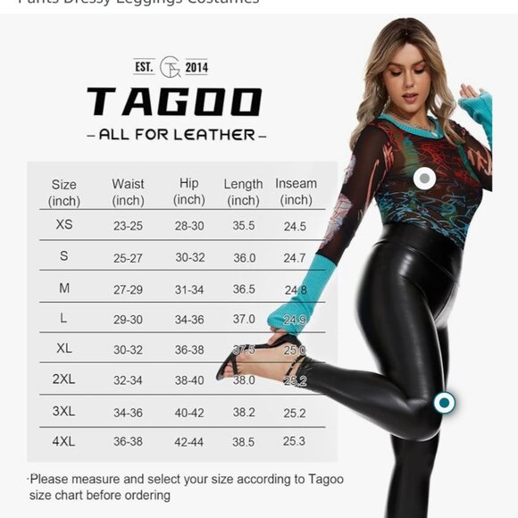 BNWT Tagoo Faux Leather Pants - Picture 1 of 8